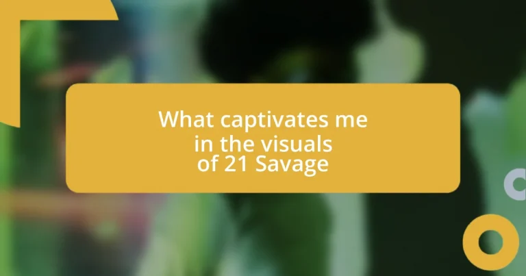 What captivates me in the visuals of 21 Savage